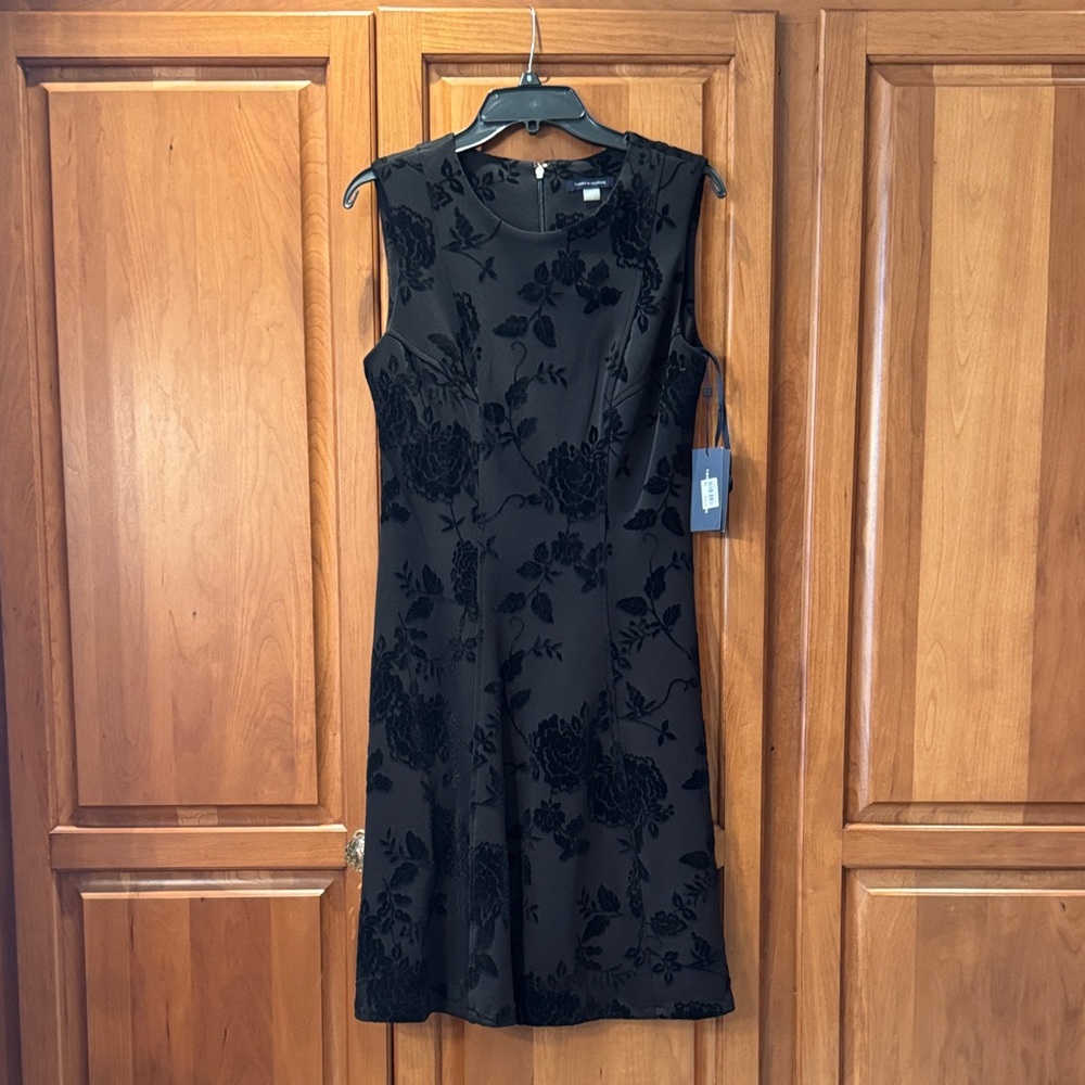 Tommy Hilfiger Black Floral Sleeveless Midi Dress